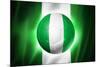 Soccer Football Ball with Nigeria Flag-daboost-Mounted Art Print