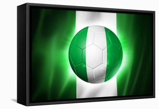 Soccer Football Ball with Nigeria Flag-daboost-Framed Stretched Canvas