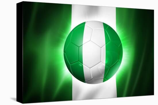 Soccer Football Ball with Nigeria Flag-daboost-Stretched Canvas