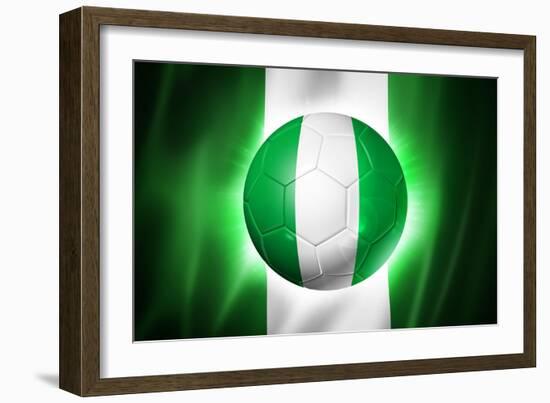 Soccer Football Ball with Nigeria Flag-daboost-Framed Art Print