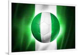 Soccer Football Ball with Nigeria Flag-daboost-Framed Art Print