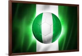 Soccer Football Ball with Nigeria Flag-daboost-Framed Art Print