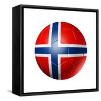 Soccer Football Ball With Norway Flag-daboost-Framed Stretched Canvas
