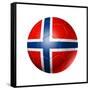 Soccer Football Ball With Norway Flag-daboost-Framed Stretched Canvas