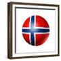 Soccer Football Ball With Norway Flag-daboost-Framed Premium Giclee Print