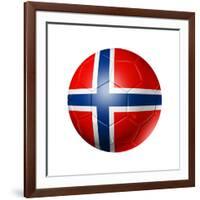 Soccer Football Ball With Norway Flag-daboost-Framed Premium Giclee Print