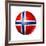 Soccer Football Ball With Norway Flag-daboost-Framed Premium Giclee Print