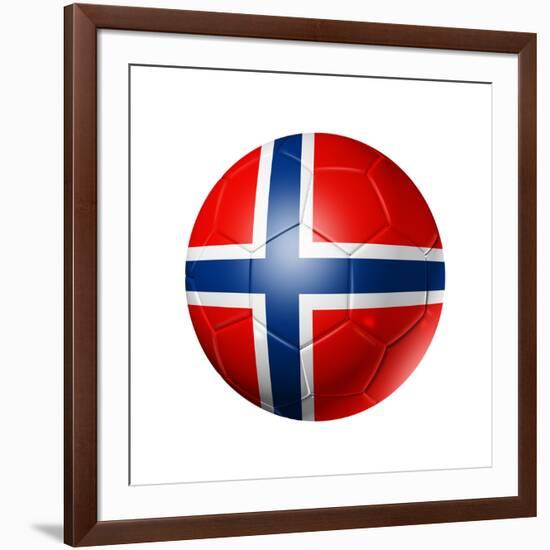 Soccer Football Ball With Norway Flag-daboost-Framed Premium Giclee Print