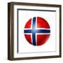 Soccer Football Ball With Norway Flag-daboost-Framed Art Print