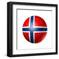 Soccer Football Ball With Norway Flag-daboost-Framed Art Print