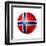 Soccer Football Ball With Norway Flag-daboost-Framed Art Print