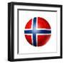 Soccer Football Ball With Norway Flag-daboost-Framed Art Print