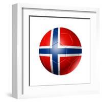 Soccer Football Ball With Norway Flag-daboost-Framed Art Print