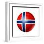 Soccer Football Ball With Norway Flag-daboost-Framed Art Print