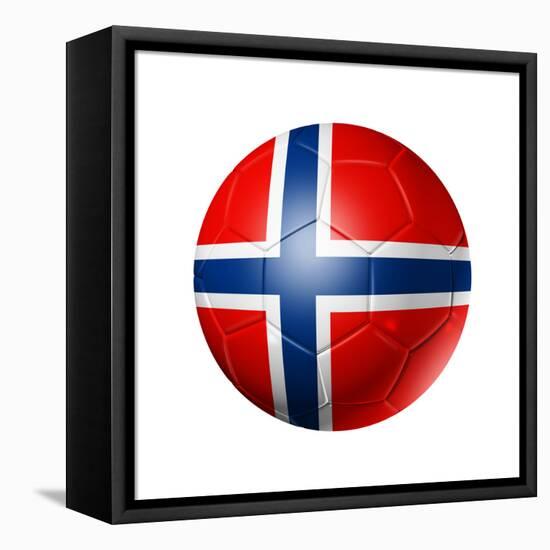 Soccer Football Ball With Norway Flag-daboost-Framed Stretched Canvas