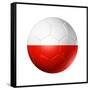 Soccer Football Ball With Poland Flag-daboost-Framed Stretched Canvas