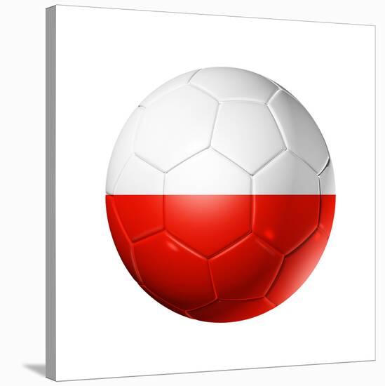 Soccer Football Ball With Poland Flag-daboost-Stretched Canvas