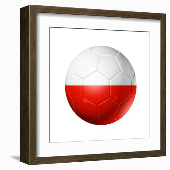 Soccer Football Ball With Poland Flag-daboost-Framed Art Print