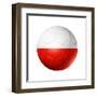 Soccer Football Ball With Poland Flag-daboost-Framed Art Print