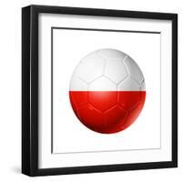 Soccer Football Ball With Poland Flag-daboost-Framed Art Print