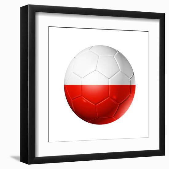 Soccer Football Ball With Poland Flag-daboost-Framed Art Print