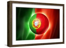 Soccer Football Ball with Portugal Flag-daboost-Framed Art Print