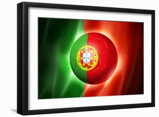 Soccer Football Ball with Portugal Flag-daboost-Framed Art Print