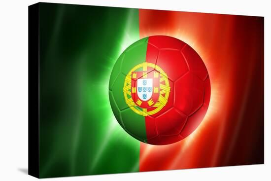 Soccer Football Ball with Portugal Flag-daboost-Stretched Canvas