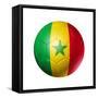 Soccer Football Ball With Senegal Flag-daboost-Framed Stretched Canvas