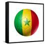 Soccer Football Ball With Senegal Flag-daboost-Framed Stretched Canvas