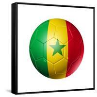 Soccer Football Ball With Senegal Flag-daboost-Framed Stretched Canvas