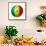 Soccer Football Ball With Senegal Flag-daboost-Framed Stretched Canvas displayed on a wall