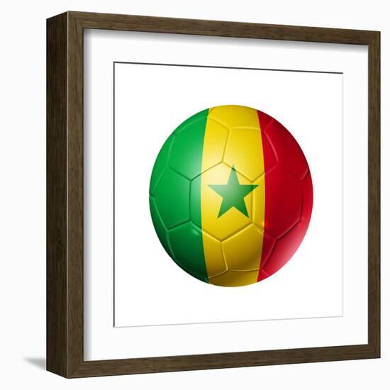 Soccer Football Ball With Senegal Flag-daboost-Framed Art Print