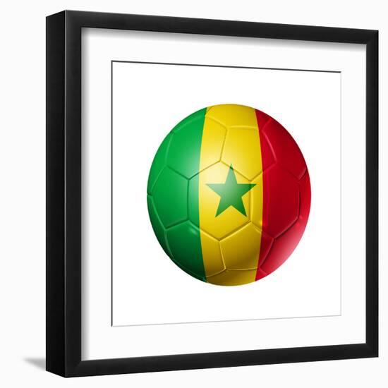 Soccer Football Ball With Senegal Flag-daboost-Framed Art Print