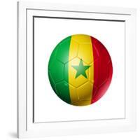 Soccer Football Ball With Senegal Flag-daboost-Framed Art Print