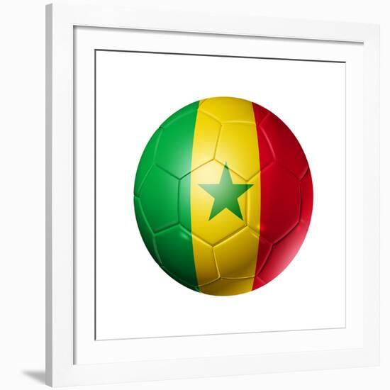 Soccer Football Ball With Senegal Flag-daboost-Framed Art Print