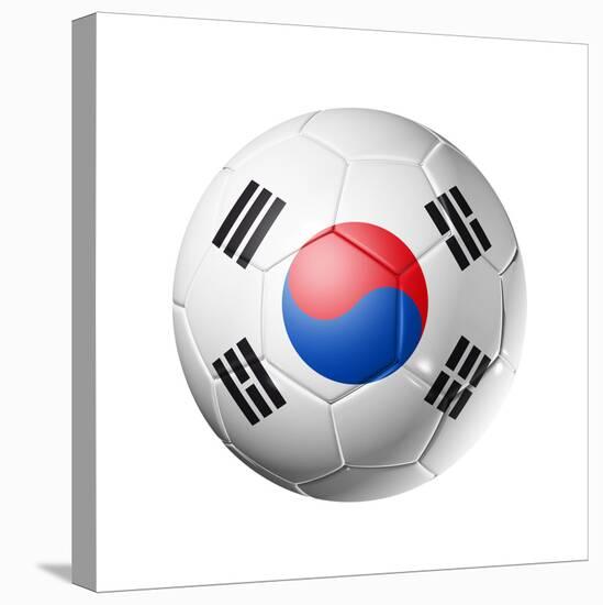 Soccer Football Ball with South Korea Flag-daboost-Stretched Canvas