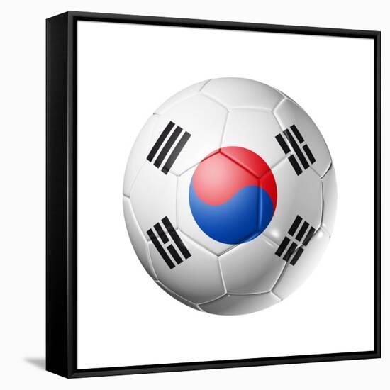 Soccer Football Ball with South Korea Flag-daboost-Framed Stretched Canvas