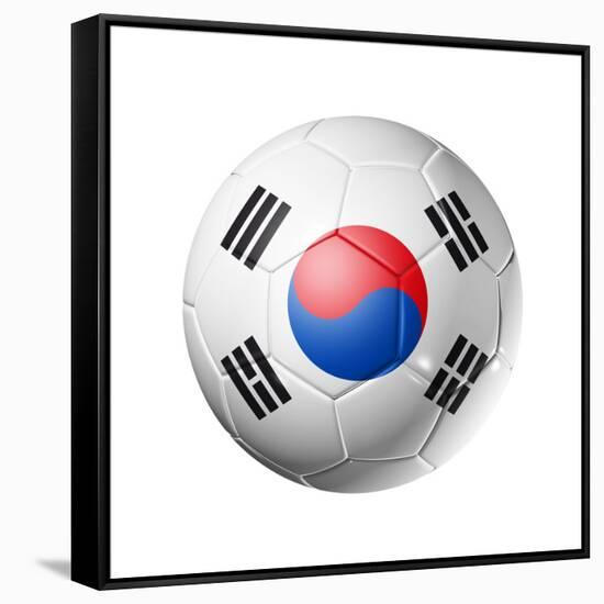 Soccer Football Ball with South Korea Flag-daboost-Framed Stretched Canvas