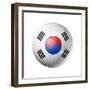 Soccer Football Ball with South Korea Flag-daboost-Framed Premium Giclee Print