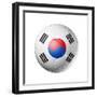 Soccer Football Ball with South Korea Flag-daboost-Framed Premium Giclee Print