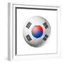 Soccer Football Ball with South Korea Flag-daboost-Framed Premium Giclee Print