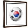 Soccer Football Ball with South Korea Flag-daboost-Framed Premium Giclee Print