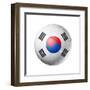 Soccer Football Ball with South Korea Flag-daboost-Framed Art Print