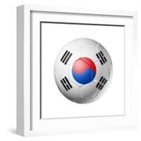 Soccer Football Ball with South Korea Flag-daboost-Framed Art Print