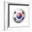 Soccer Football Ball with South Korea Flag-daboost-Framed Art Print