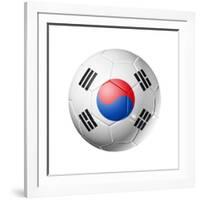 Soccer Football Ball with South Korea Flag-daboost-Framed Art Print
