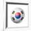 Soccer Football Ball with South Korea Flag-daboost-Framed Art Print