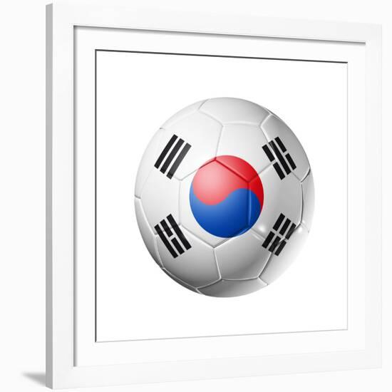 Soccer Football Ball with South Korea Flag-daboost-Framed Art Print