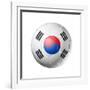 Soccer Football Ball with South Korea Flag-daboost-Framed Art Print